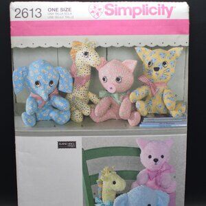 Simplicity Pattern 2613 Stuffed Animals